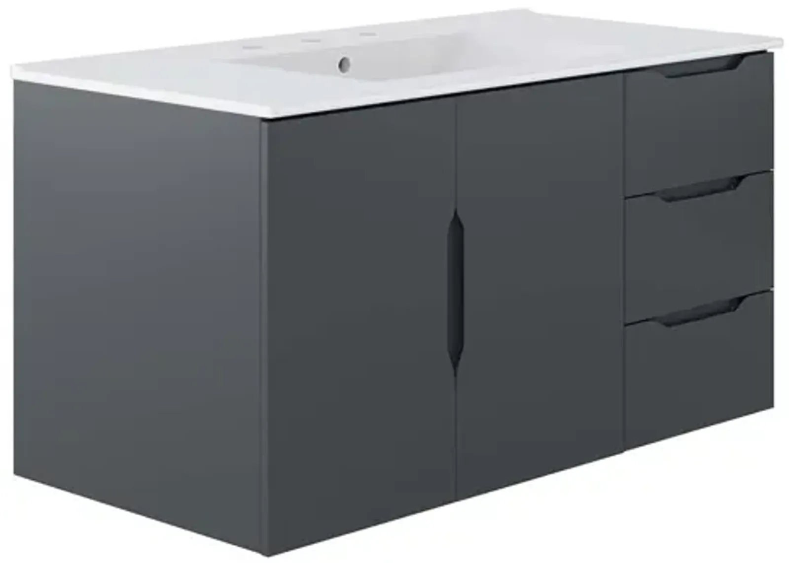 Modway Vitality 36" Bathroom Vanity, 36 Inch, Gray White