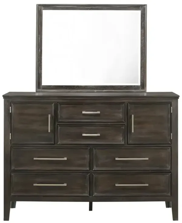 New Classic Furniture Furniture Andover Contemporary Solid Wood Dresser Doors in Nutmeg
