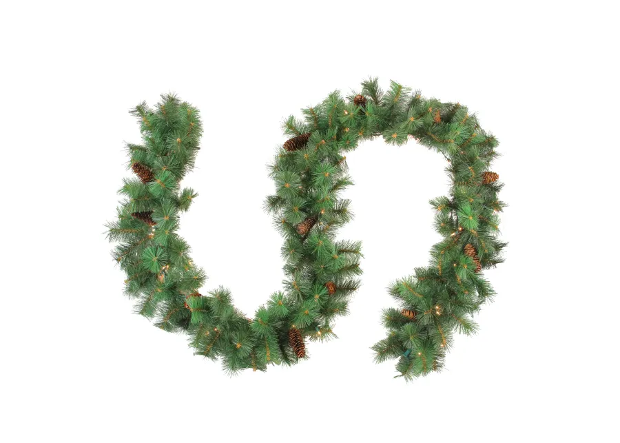 9' x 12" Pre-Lit Royal Oregon Pine Artificial Christmas Garland  Clear Lights