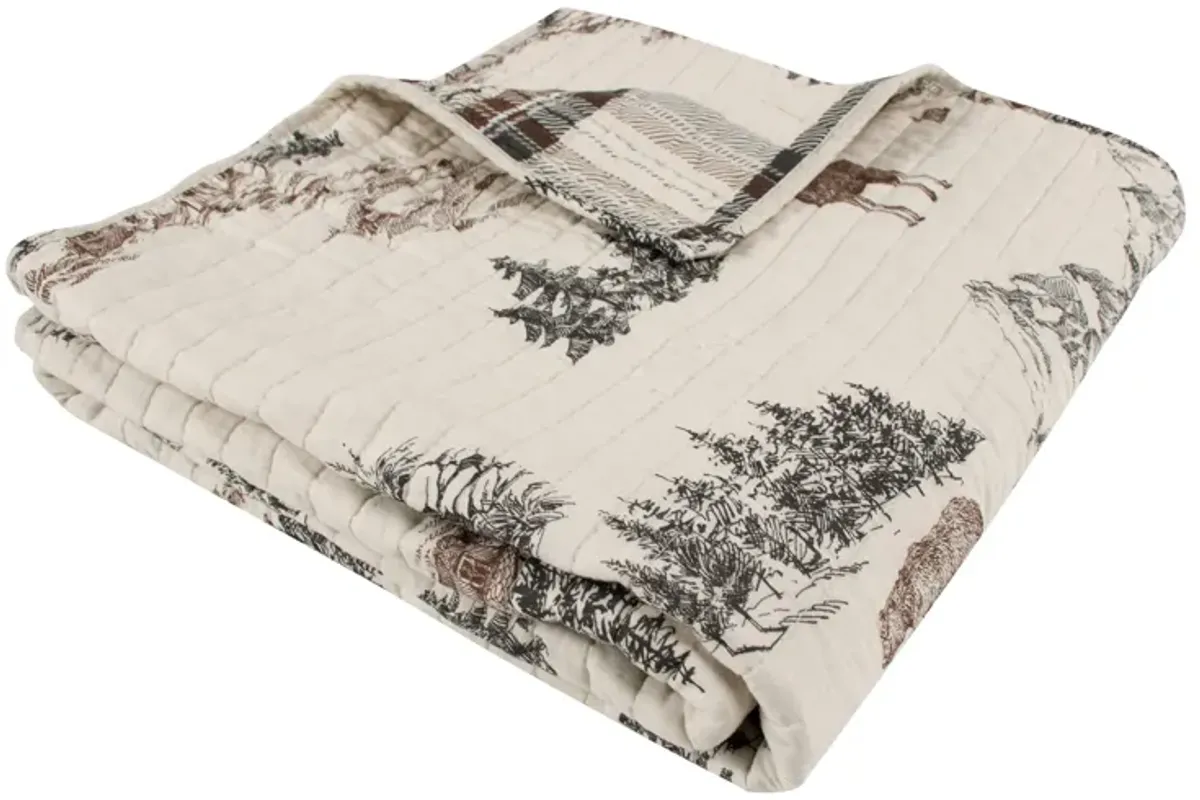 Lodge Toile Quilted Throw - Levtex Home