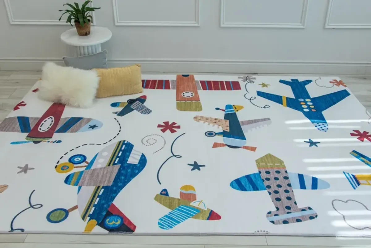 Soft Steps Playtime Airplane Navy Indoor Soft Area Rug