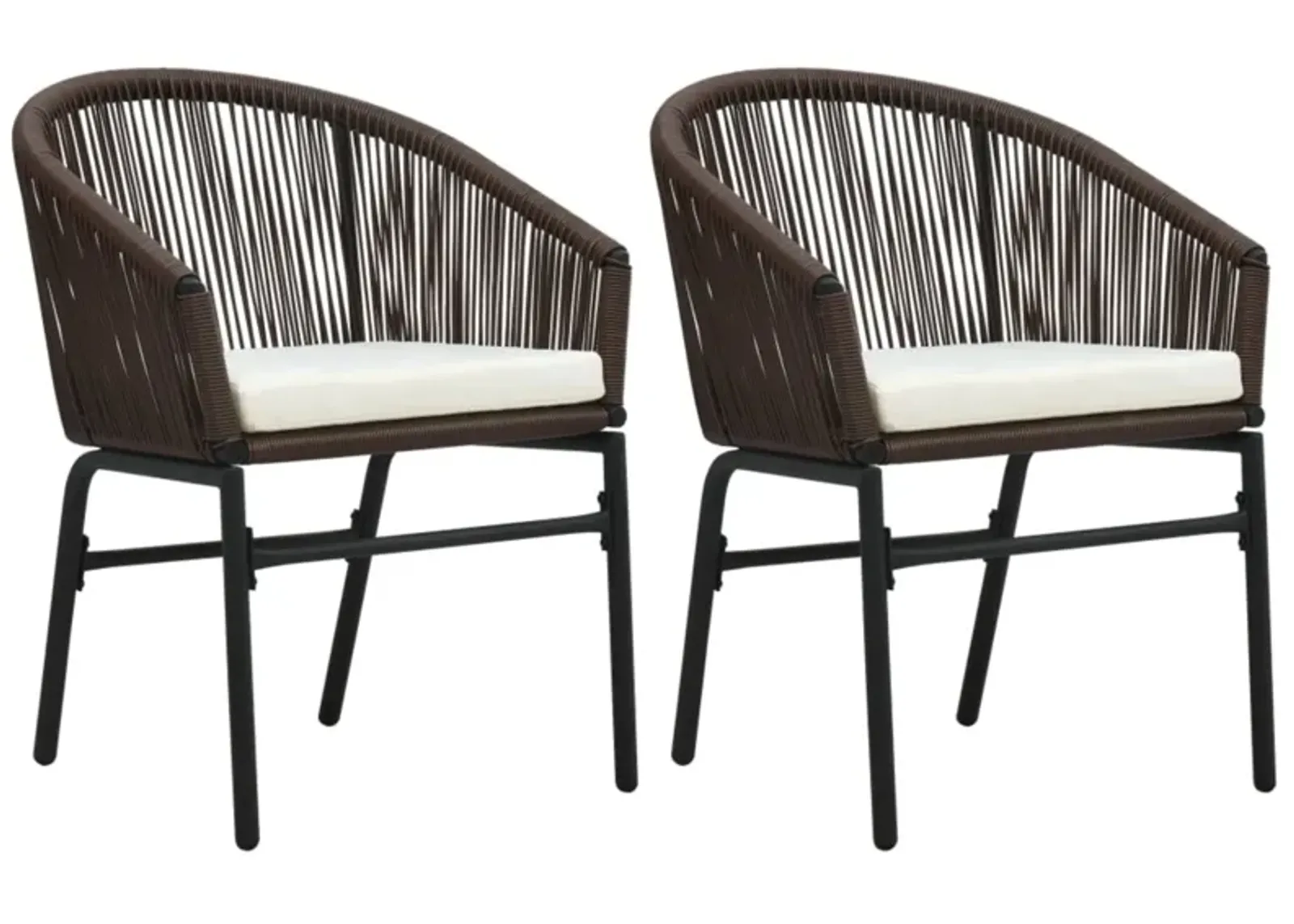 vidaXL Garden Chairs 2 pcs Brown PVC Rattan