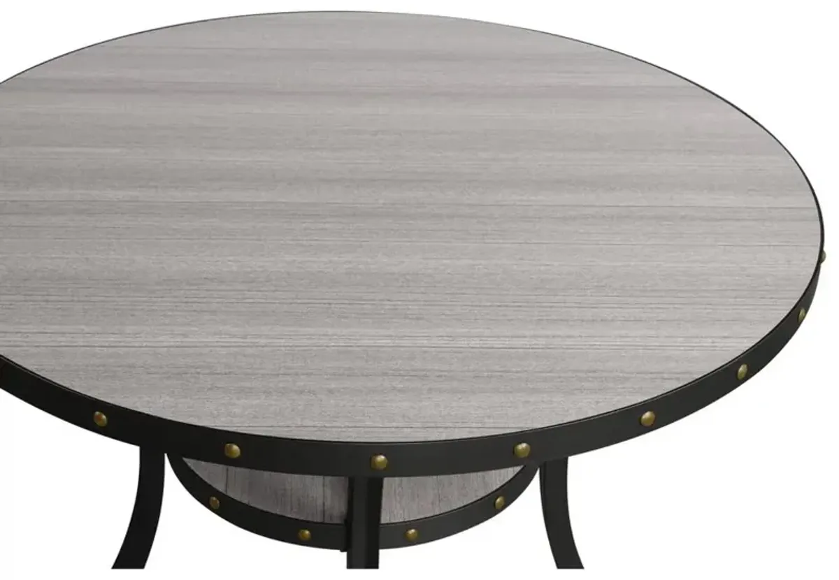 New Classic Furniture Furniture Crispin 48 Round Melamine Wood Counter Table in Gray