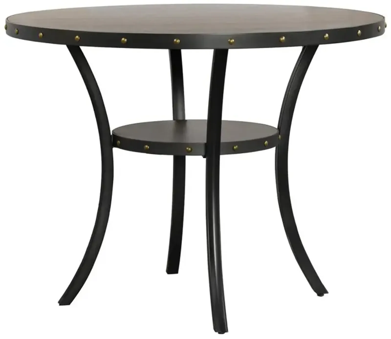 New Classic Furniture Furniture Crispin 48 Round Melamine Wood Counter Table in Gray