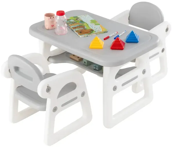 Kids Table and Chair Set with Building Blocks