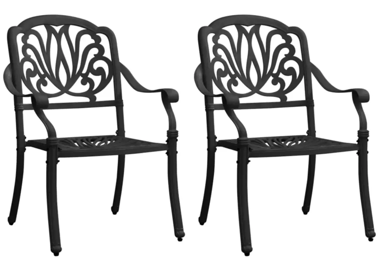 vidaXL Garden Chairs 2 pcs Cast Aluminum Black