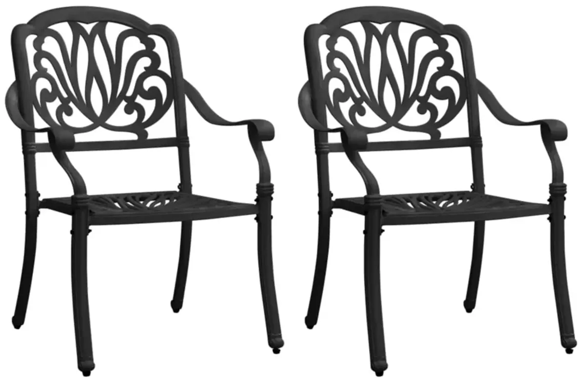 vidaXL Garden Chairs 2 pcs Cast Aluminum Black