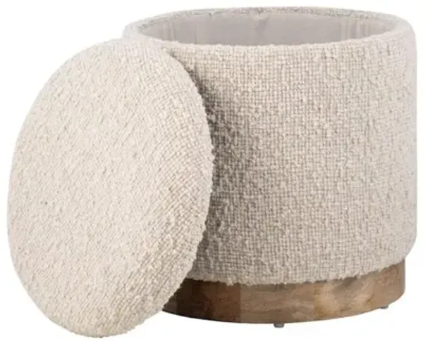 Carolina Chair & Table Handwoven Hestia Round Wood Base Storage Ottoman