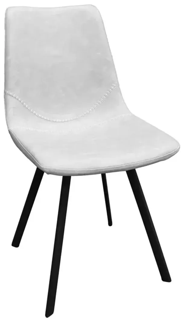 LeisureMod Markley Modern Leather Dining Chair With Metal Legs Set of 4