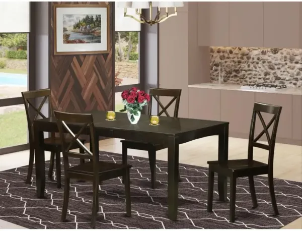 6 PC Kitchen Table with bench-Table with Leaf 4 Kitchen Dining Chairs and Bench