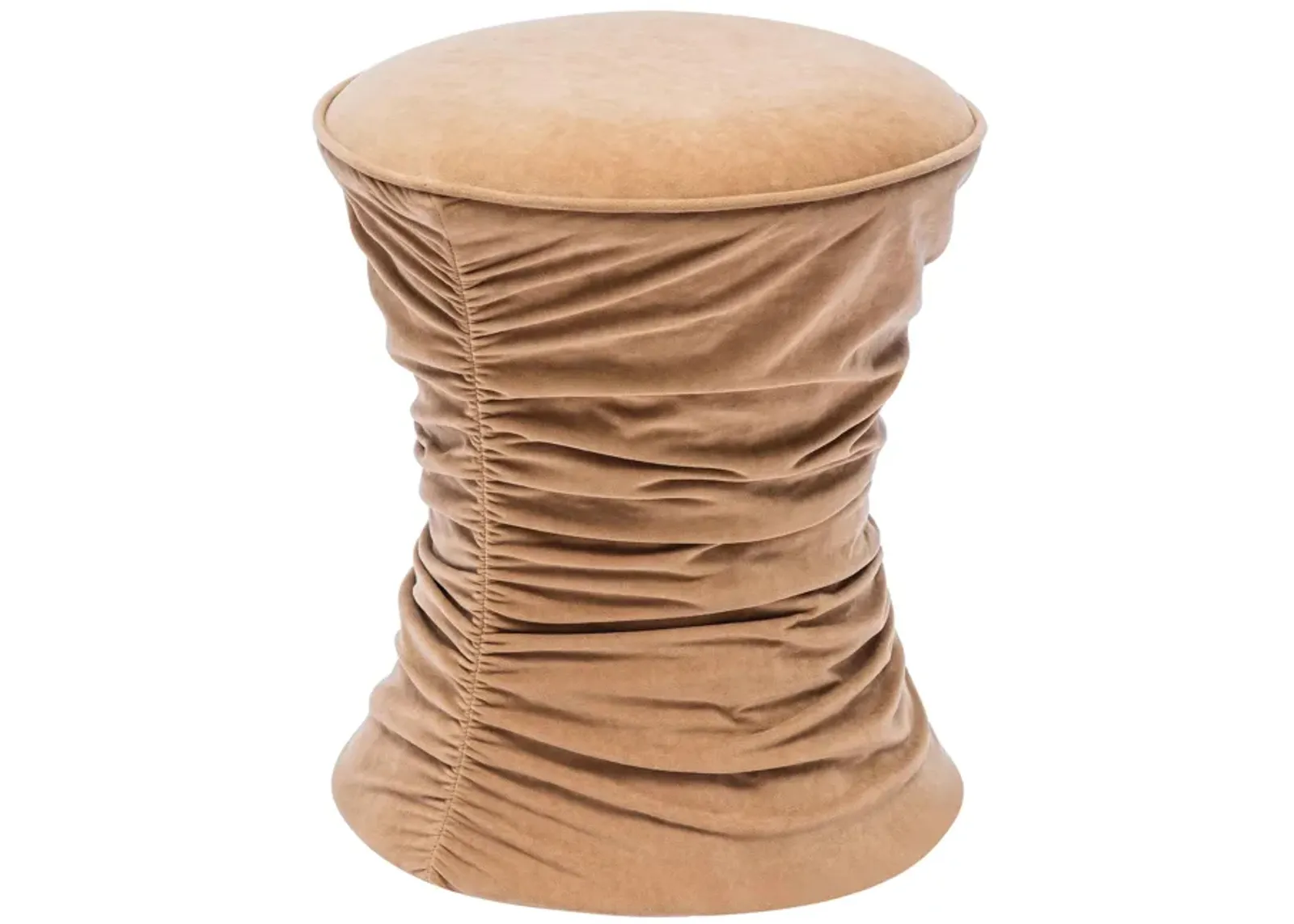 Bounce Dark Terracotta Ruched Velvet Adjustable Ottoman