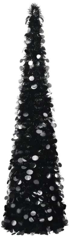 vidaXL Pop-up Artificial Christmas Tree Black 59.1" PET