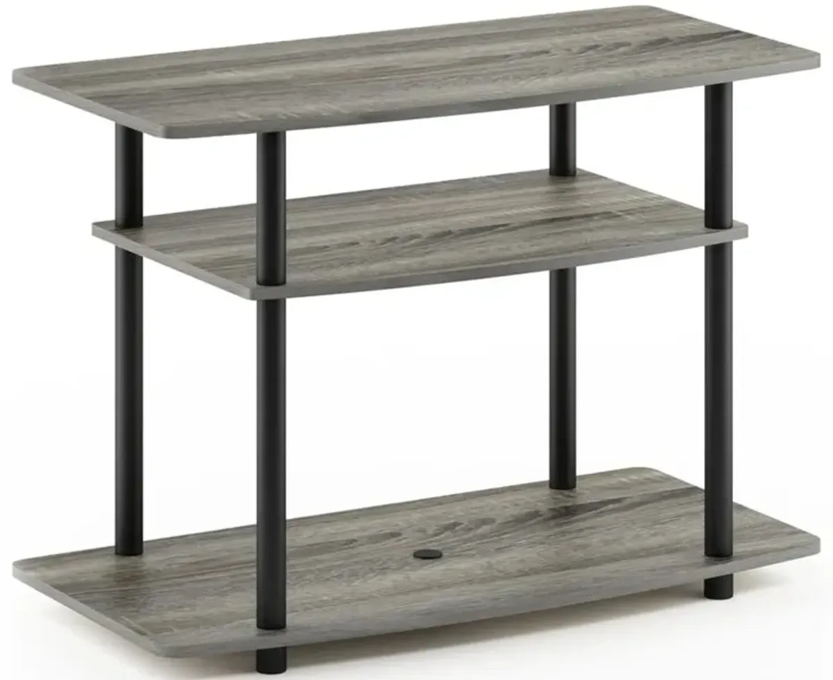 Furinno Furinno 13192 Turn-N-Tube No Tools 3-Tier TV Stands, French Oak Grey/Black