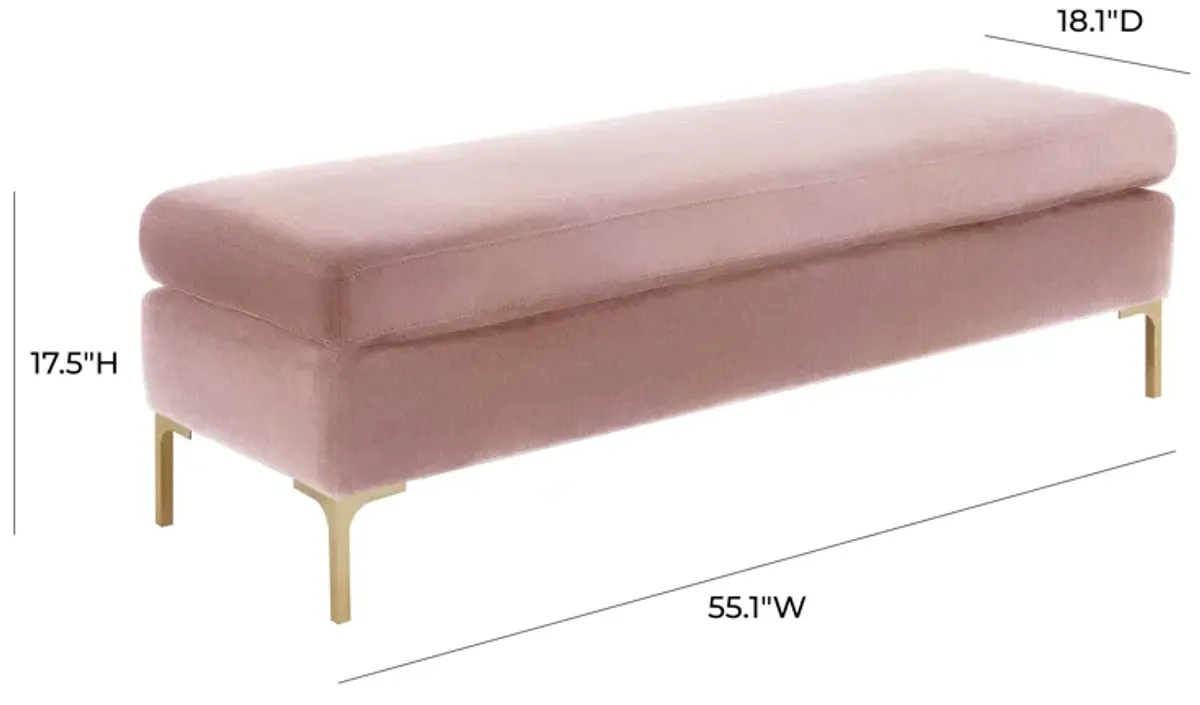 Delilah Blush Velvet Bench