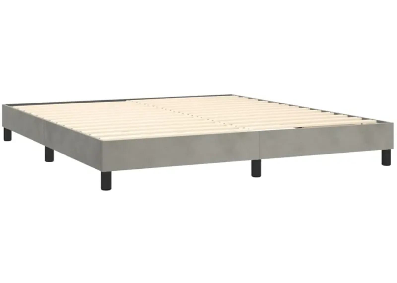 vidaXL Velvet Box Spring Bed Frame - California King Size, Light Gray, Durable Plywood and Engineered Wood Materials, Easy to Match, Meets California Proposition 65