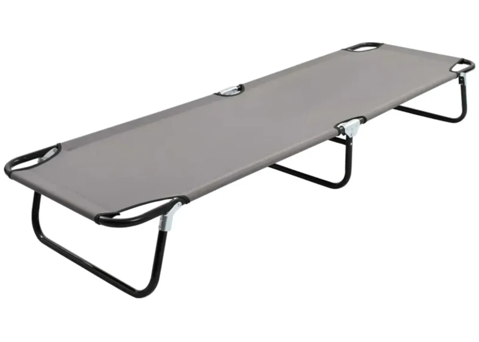 vidaXL Folding Sun Lounger Gray Steel