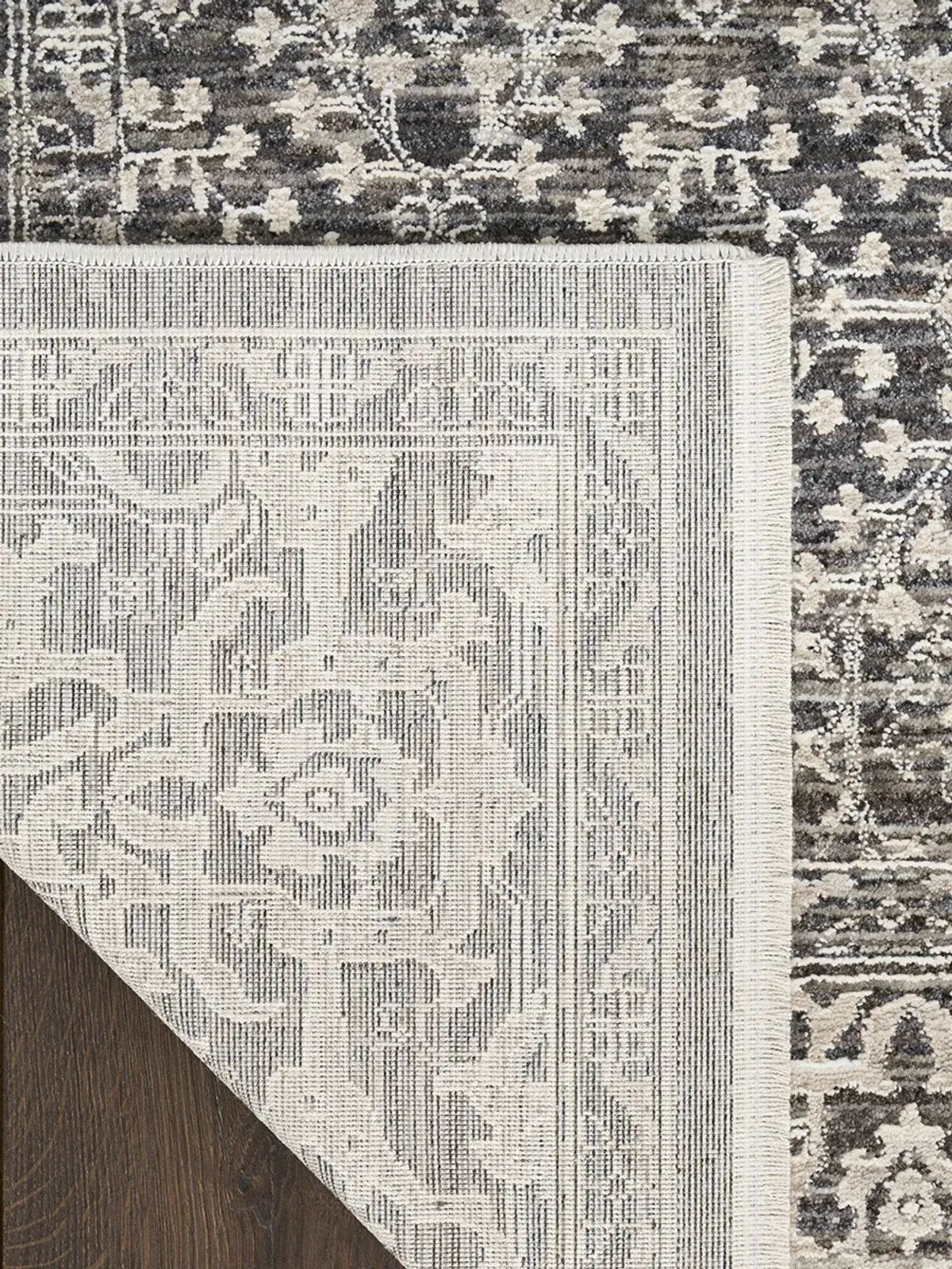 Shadows SHW04 Charcoal/Ivory 2'2" x 10' Rug