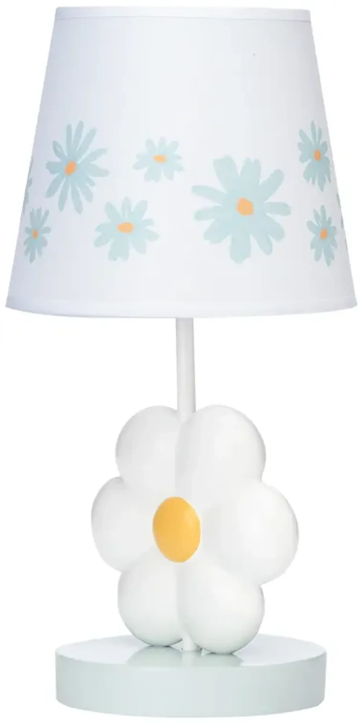 Lambs & Ivy Sweet Daisy White Floral Nursery/Child Lamp with Shade & Bulb