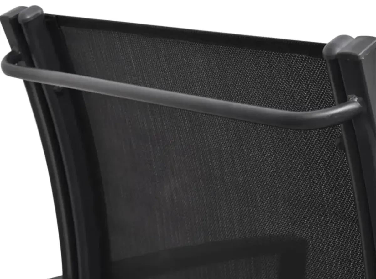 vidaXL 2 Seater Patio Bench 51.6" Steel and Textilene Black