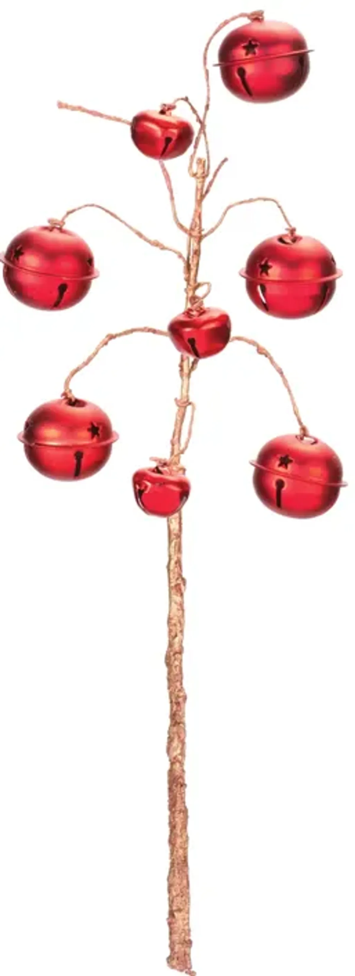 6-Piece Sleigh Bell Spray Set – Christmas Holiday Decor for Home, Mantel, and Seasonal Display