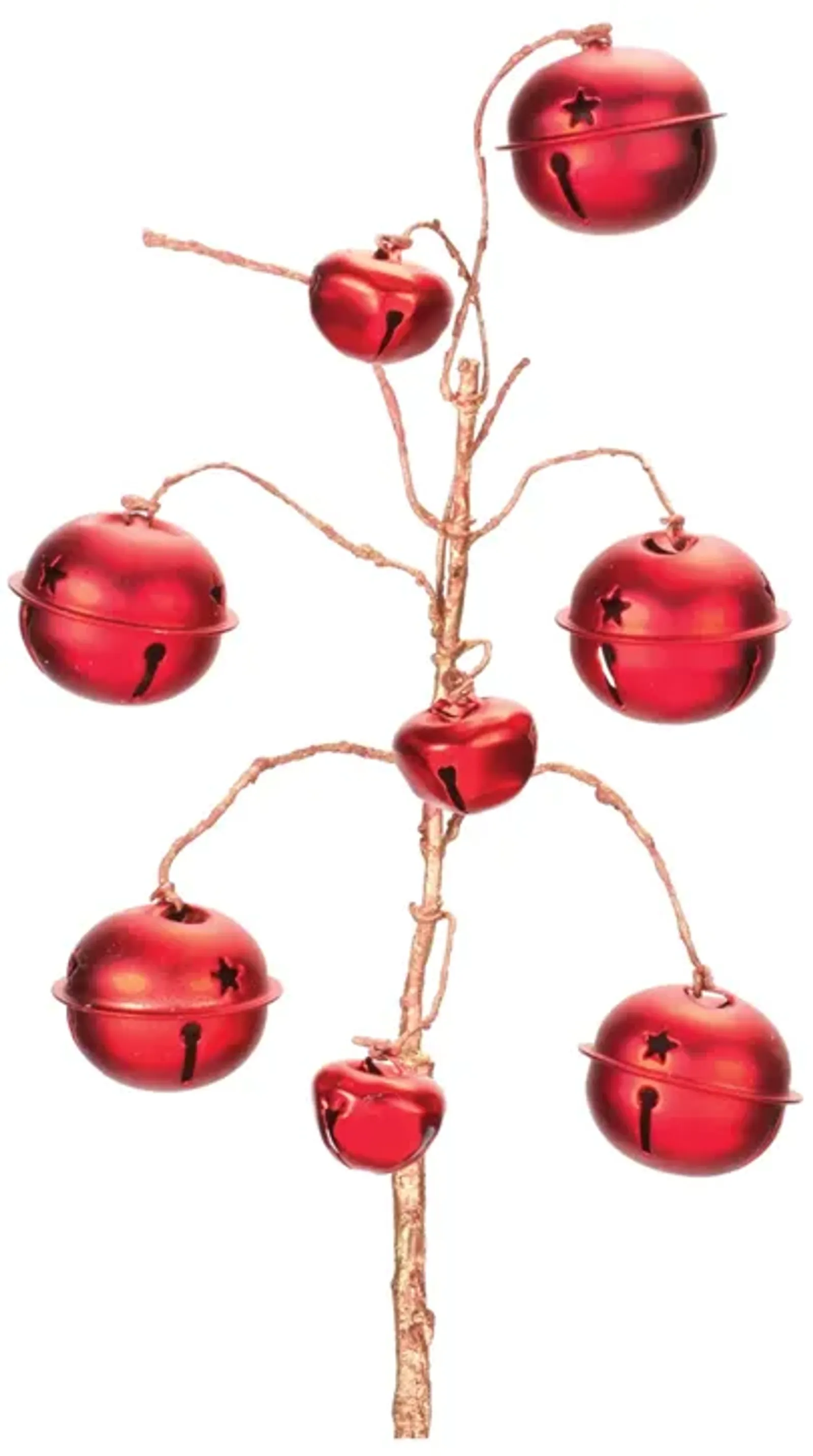 6-Piece Sleigh Bell Spray Set – Christmas Holiday Decor for Home, Mantel, and Seasonal Display