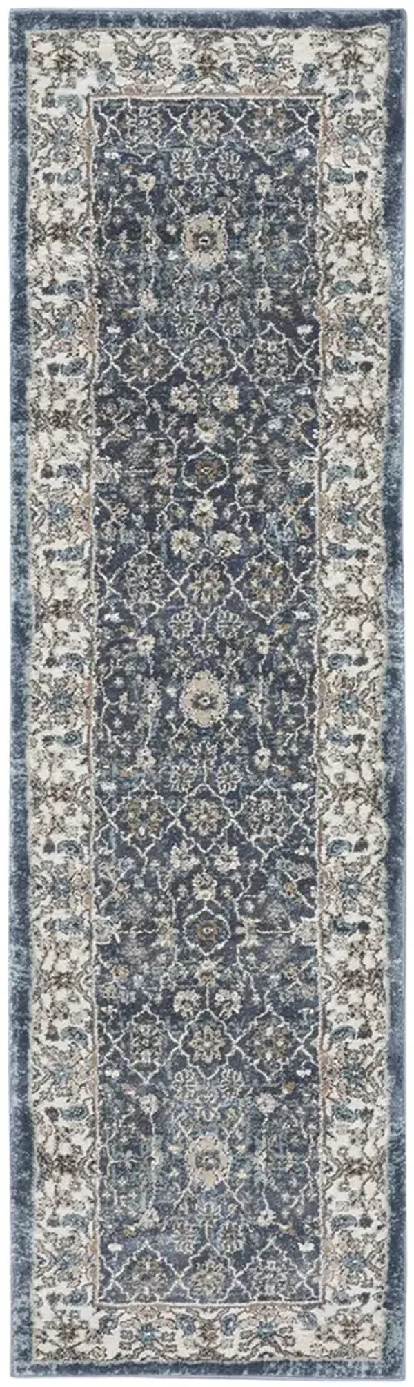 American Manor AMR01 Blue/Ivory 2'2" x 7'6" Rug