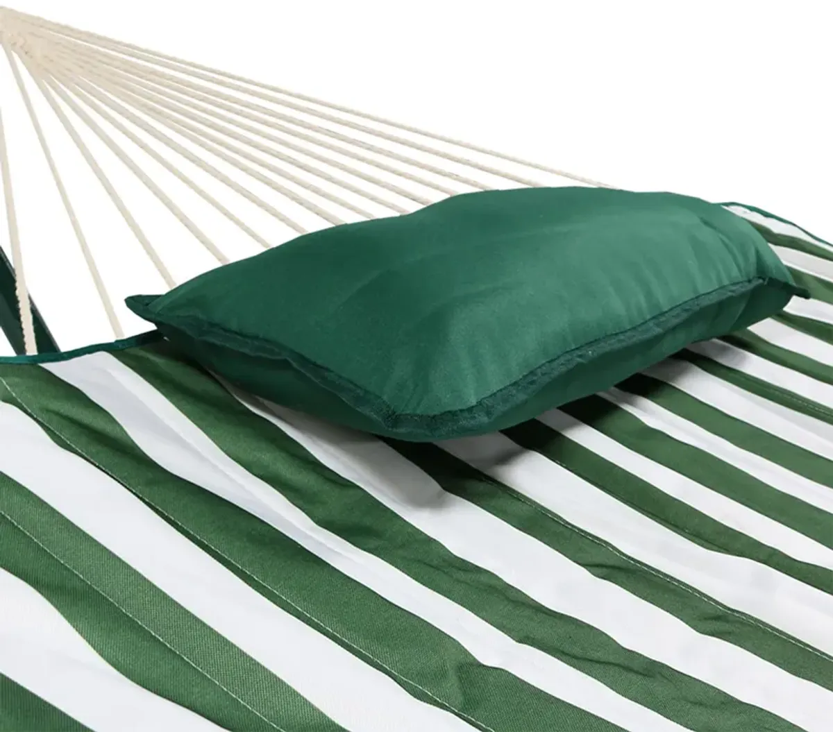 Sunnydaze 2-Person Rope Hammock with Steel Stand and Pad/Pillow