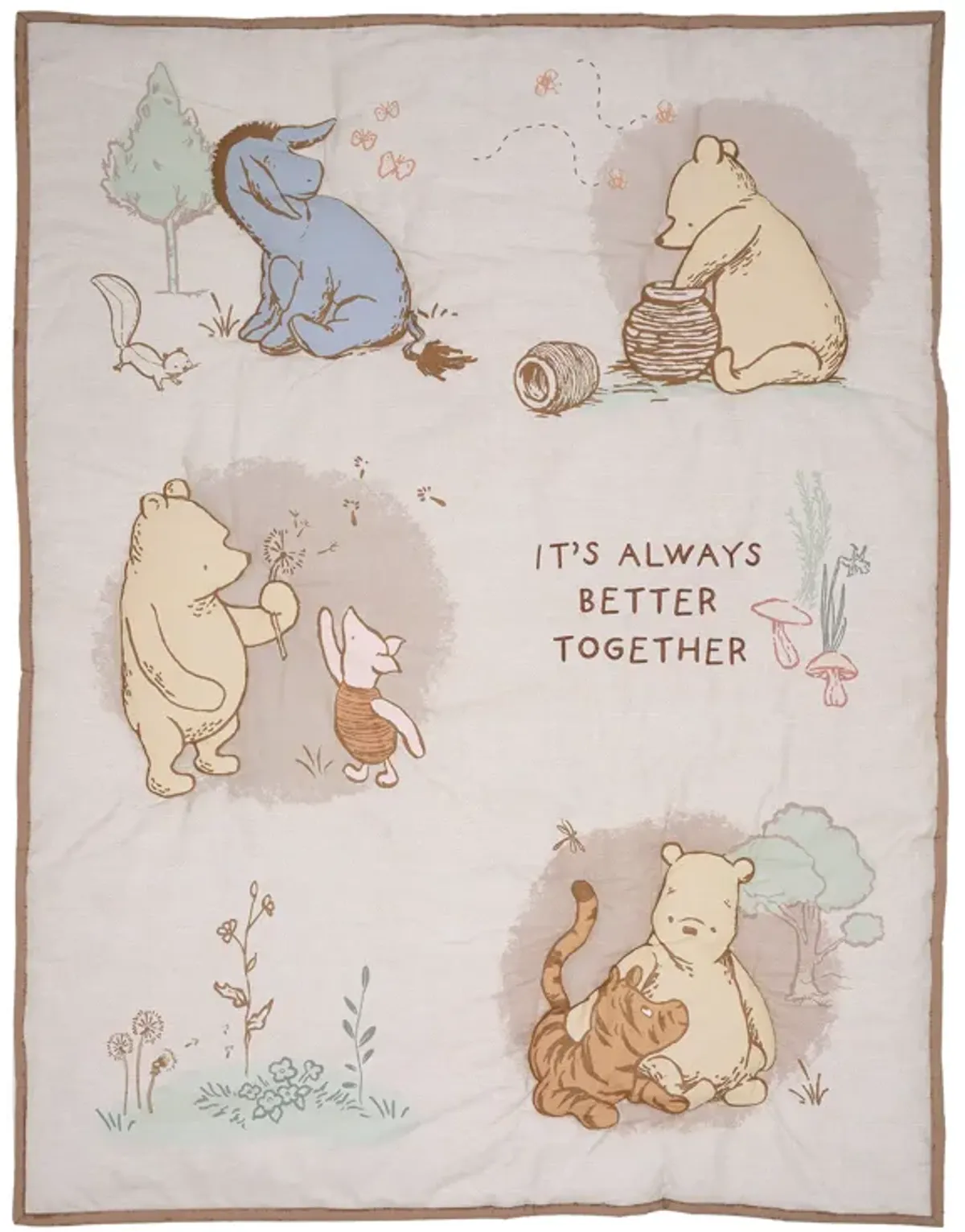 Lambs & Ivy Disney Baby Pooh Bear & Pals Cotton 3Piece Nursery Crib Bedding Set