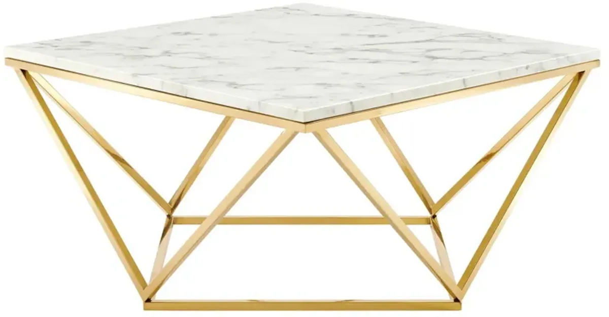 Vertex Gold Metal Stainless Steel Coffee Table