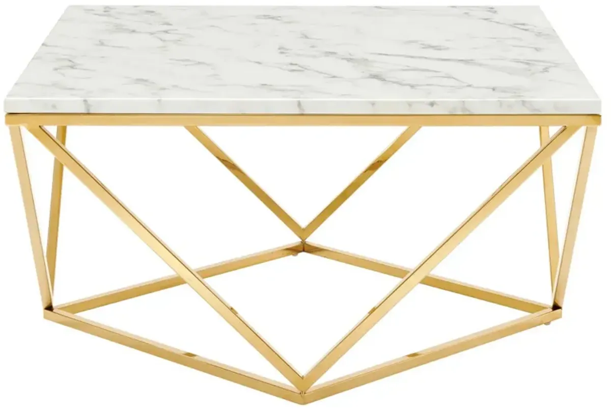 Vertex Gold Metal Stainless Steel Coffee Table