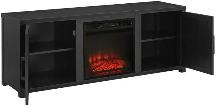 Gordon 58" Low Profile Tv Stand W/Fireplace Black