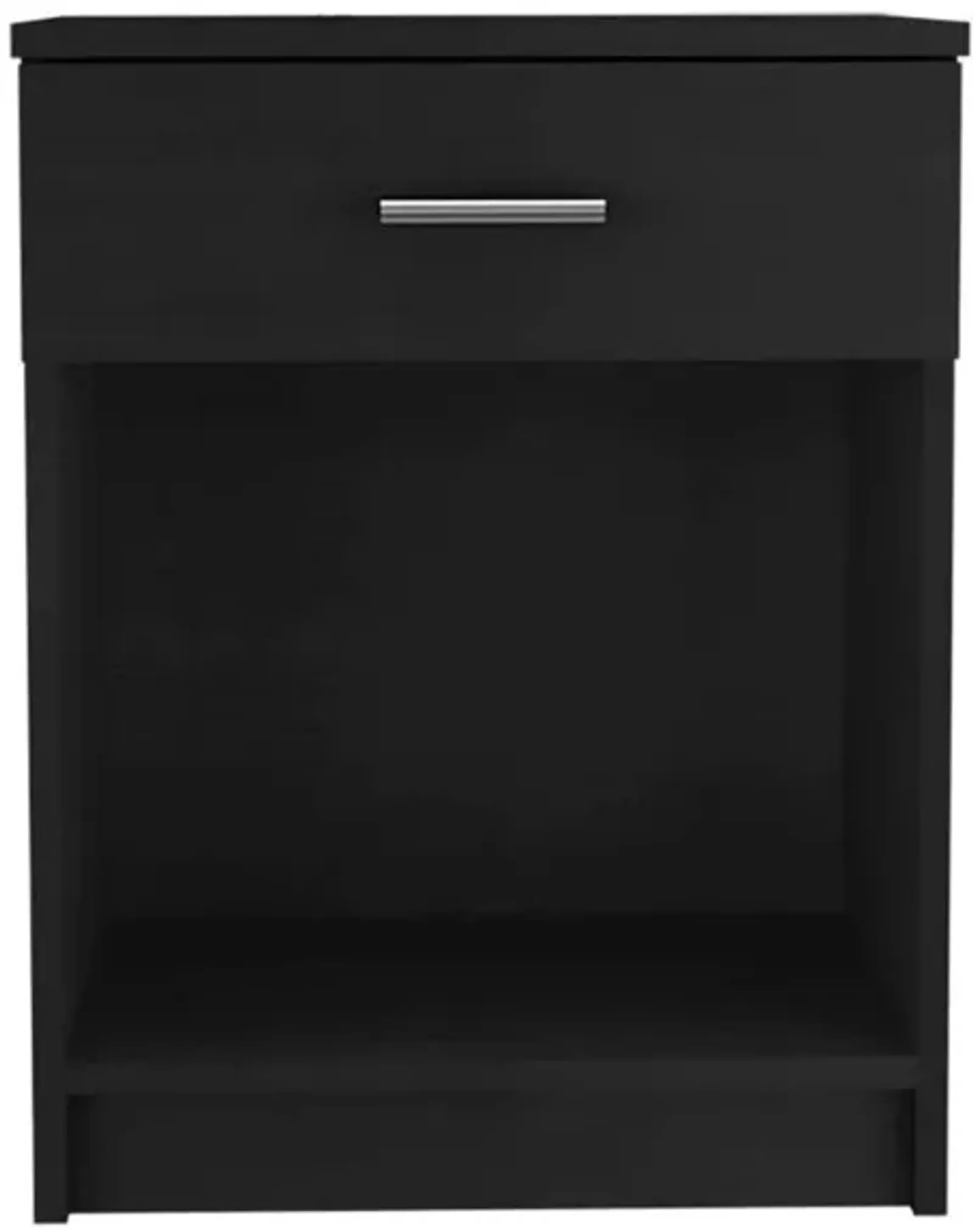 DEPOT E-SHOP Beryl Nightstand, One Drawer, Low Shelf, Countertop-Black, For Office