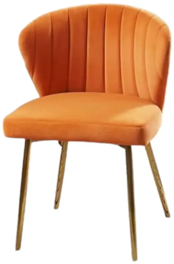 Hivvago Velvet Upholstered Wingback Accent Side Chair w/ Gold Metal Legs