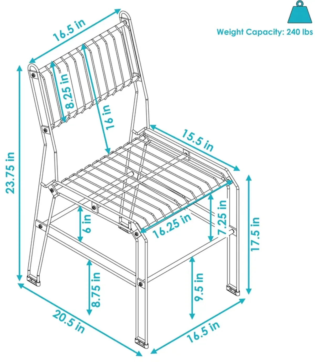 Sunnydaze Indoor/Outdoor Steel Wire Dining Chairs - Black