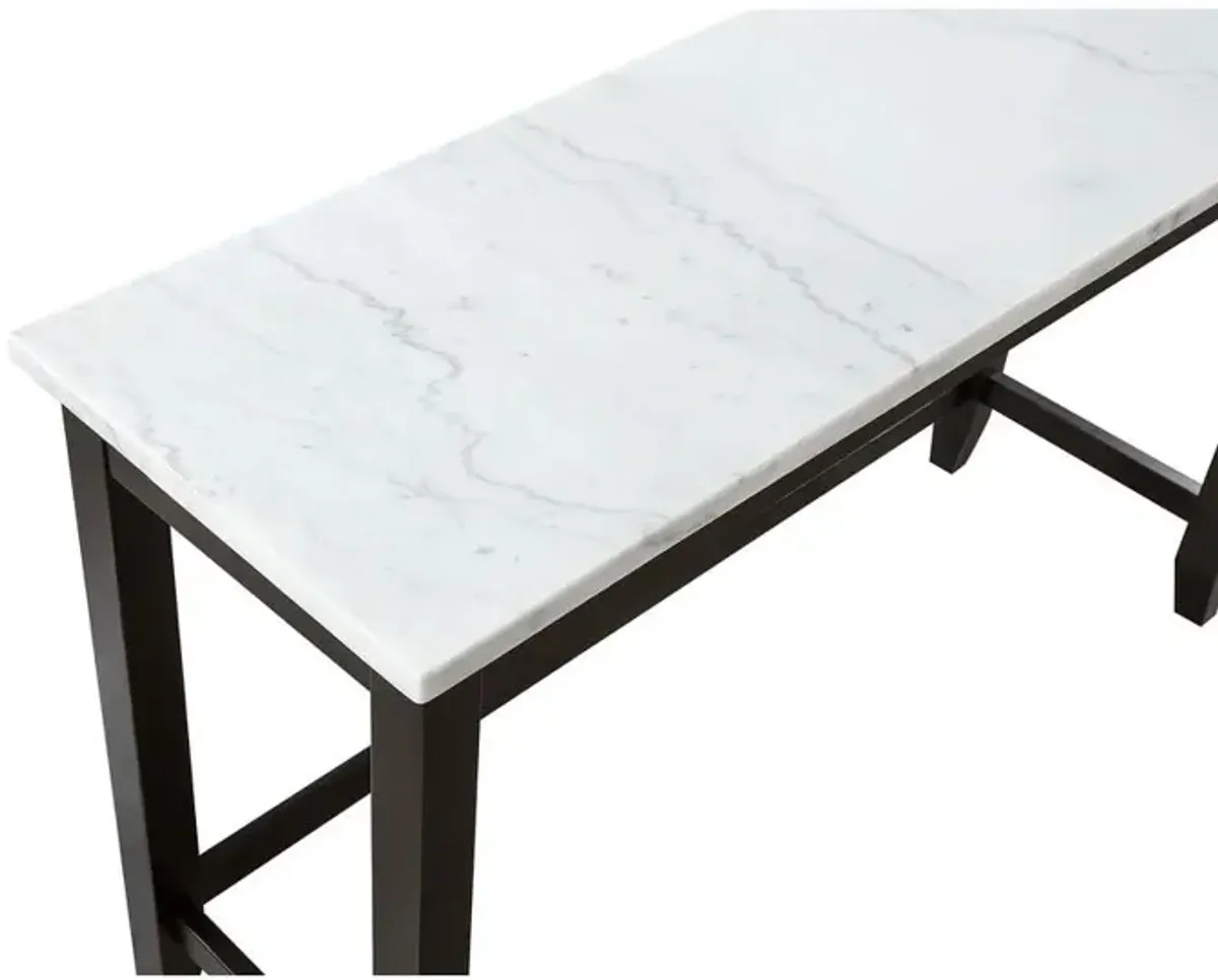 Coaster Co. of America Toby Rectangular Marble Top Counter Height Table Espresso and White