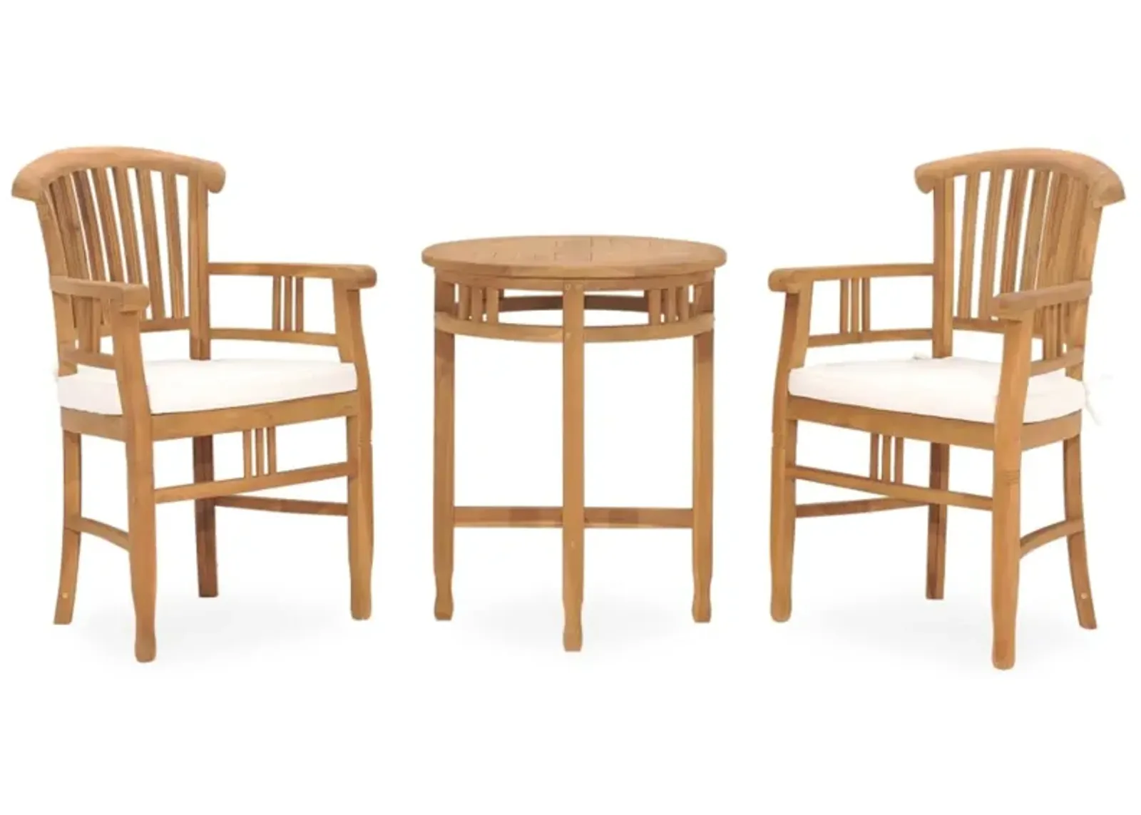 vidaXL 3 Piece Garden Dining Set with Cushions Solid Teak Wood