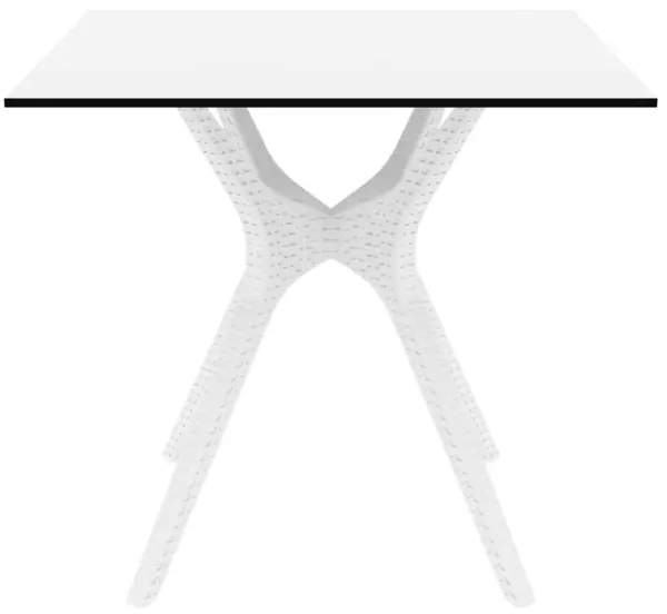31.5" Brown Solid Square Patio Dining Table