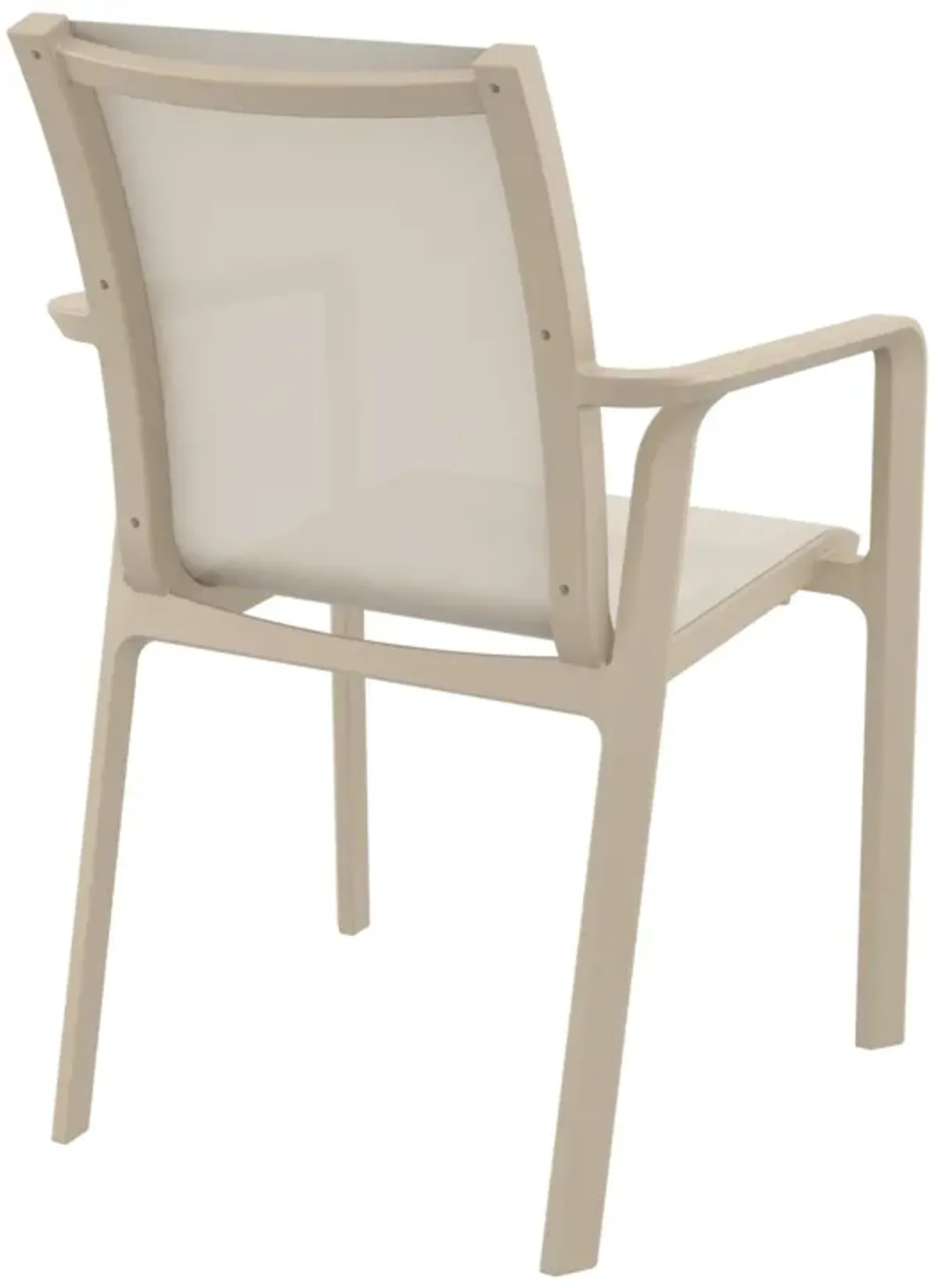 35.5" Gray and Black Resin Sling Outdoor Dining Arm Chair