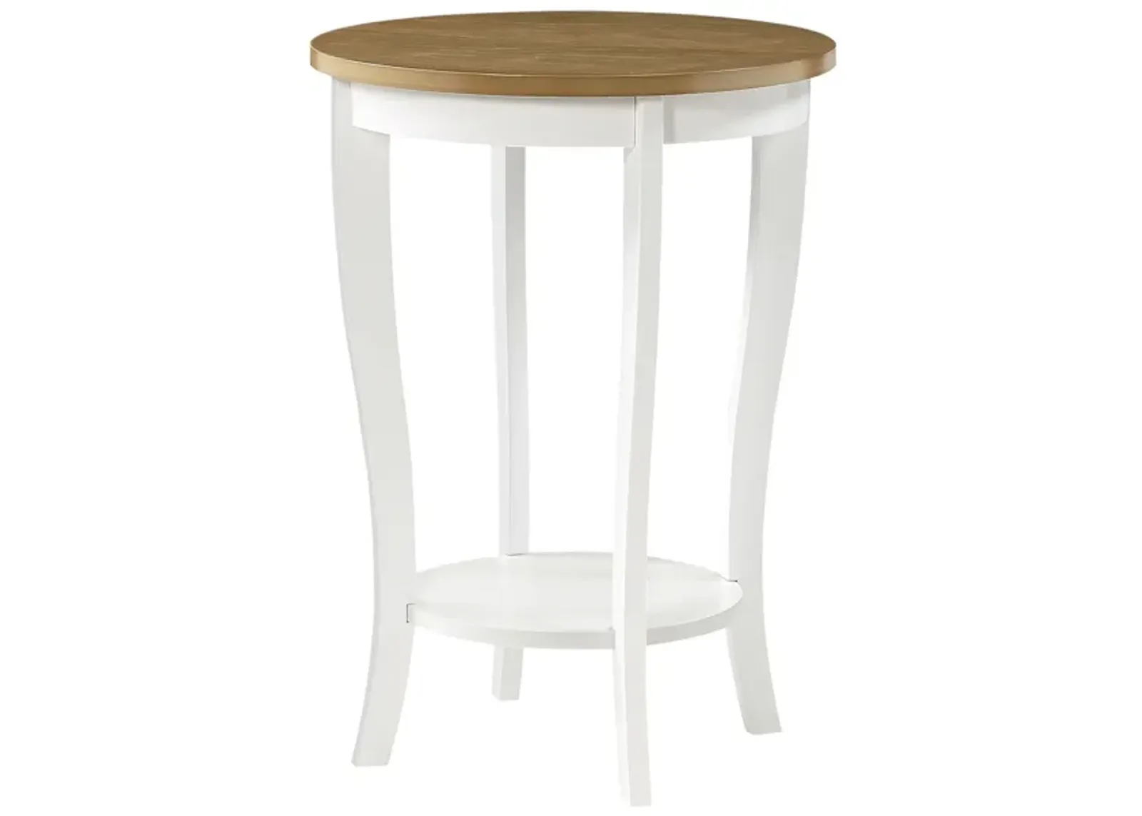 Convenience Concepts American Heritage Round End Table, Driftwood / White