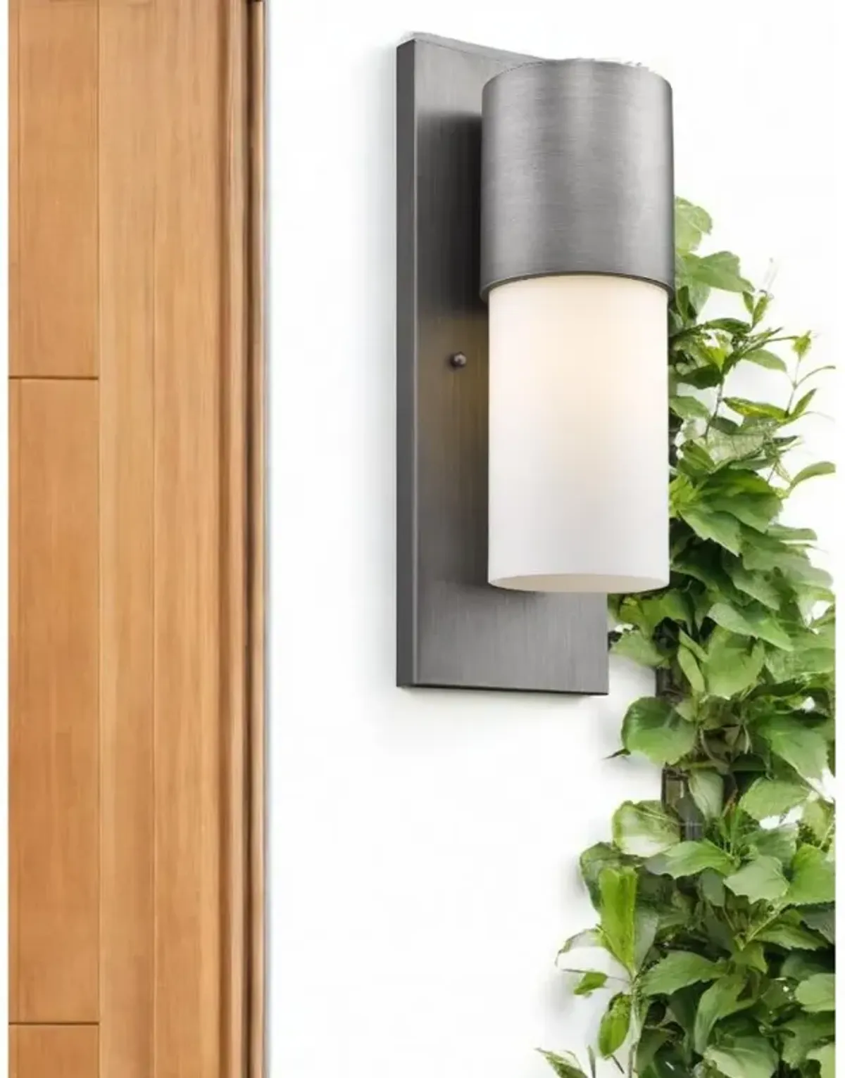 Hivvago Contemporary Brushed Silver and White Wall Light