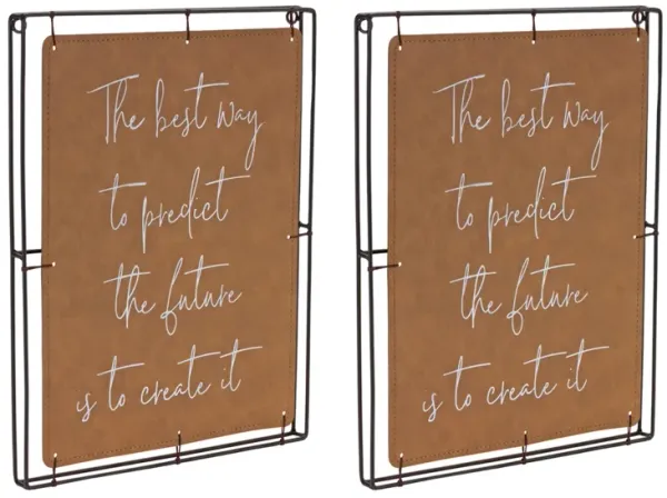 Create Future Frame (Set of 2) – Elegant Metal and Faux Leather Frames for Contemporary Home Decor