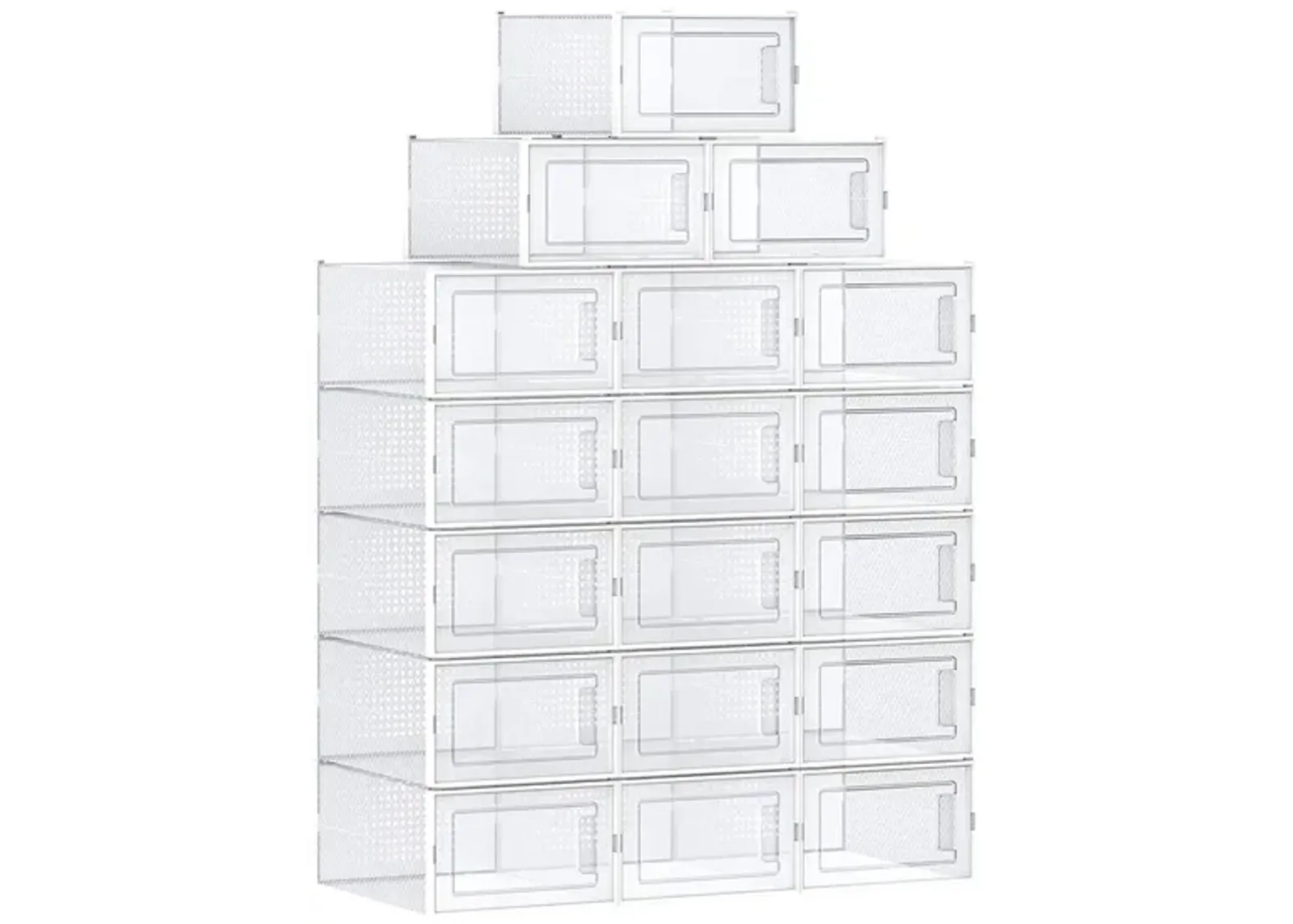 Pack of 18 Stackable Shoe Storage Organizers - Efficient Shoe Boxes for Neat Storage