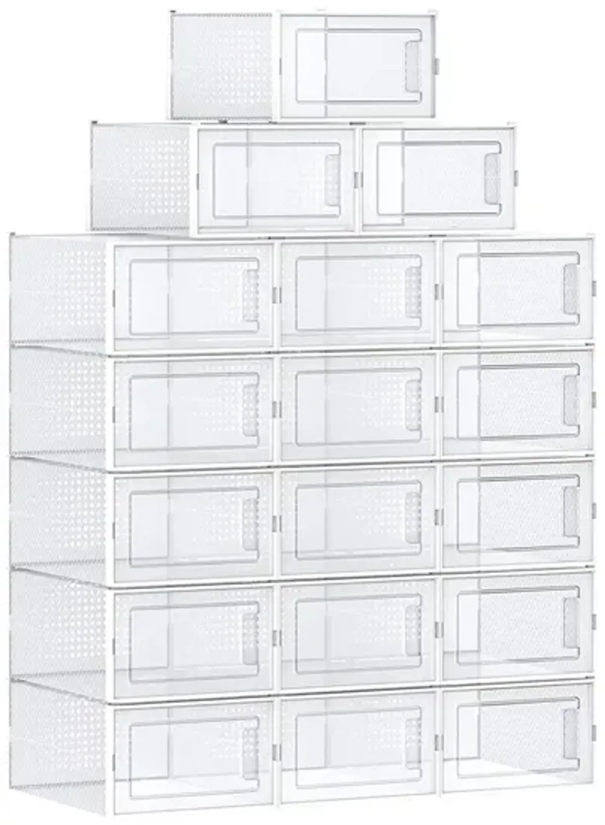 Pack of 18 Stackable Shoe Storage Organizers - Efficient Shoe Boxes for Neat Storage