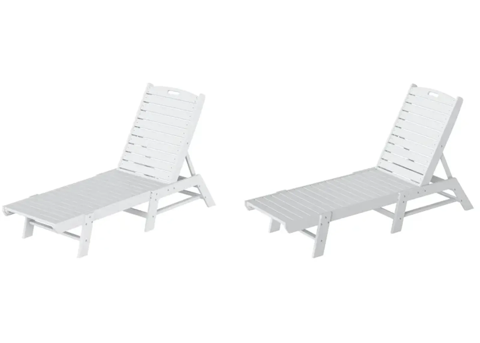 Reclining Outdoor Patio Adjustable Chaise Lounge Chair (Set of 2)