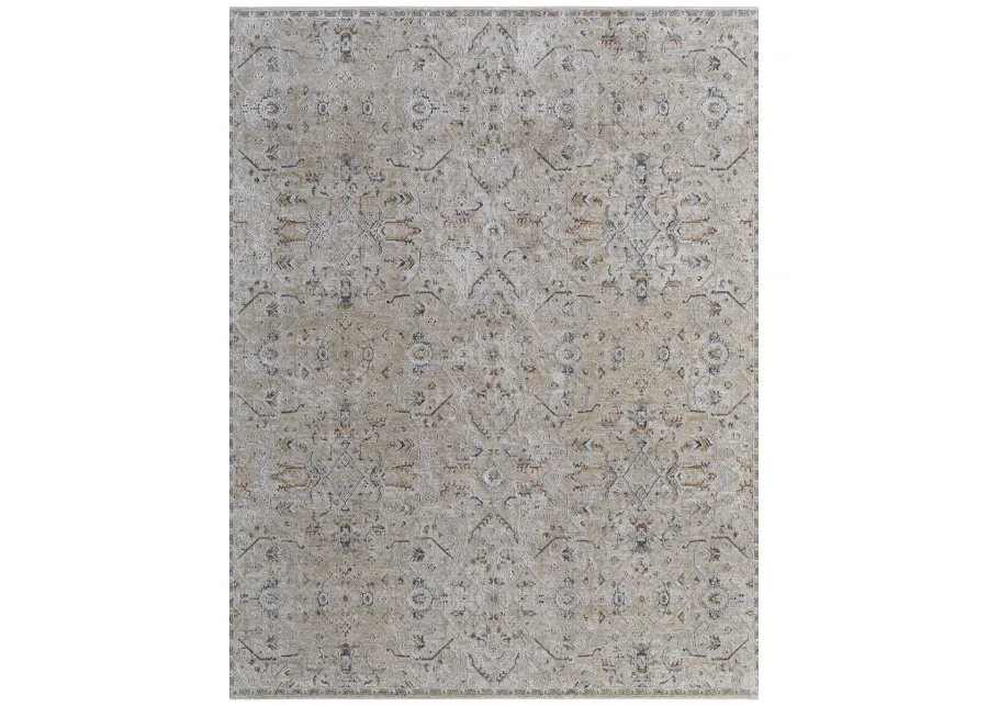 Pasha 39M6F 6'7" x 9'6" Taupe/Ivory/Blue Rug