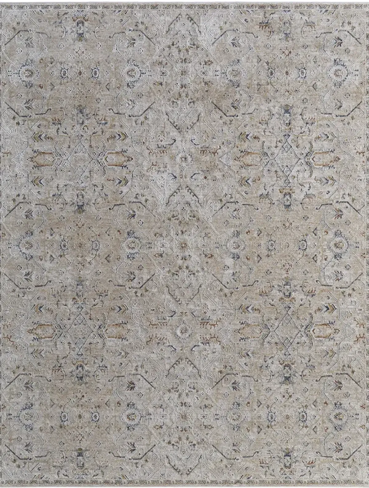 Pasha 39M6F 6'7" x 9'6" Taupe/Ivory/Blue Rug