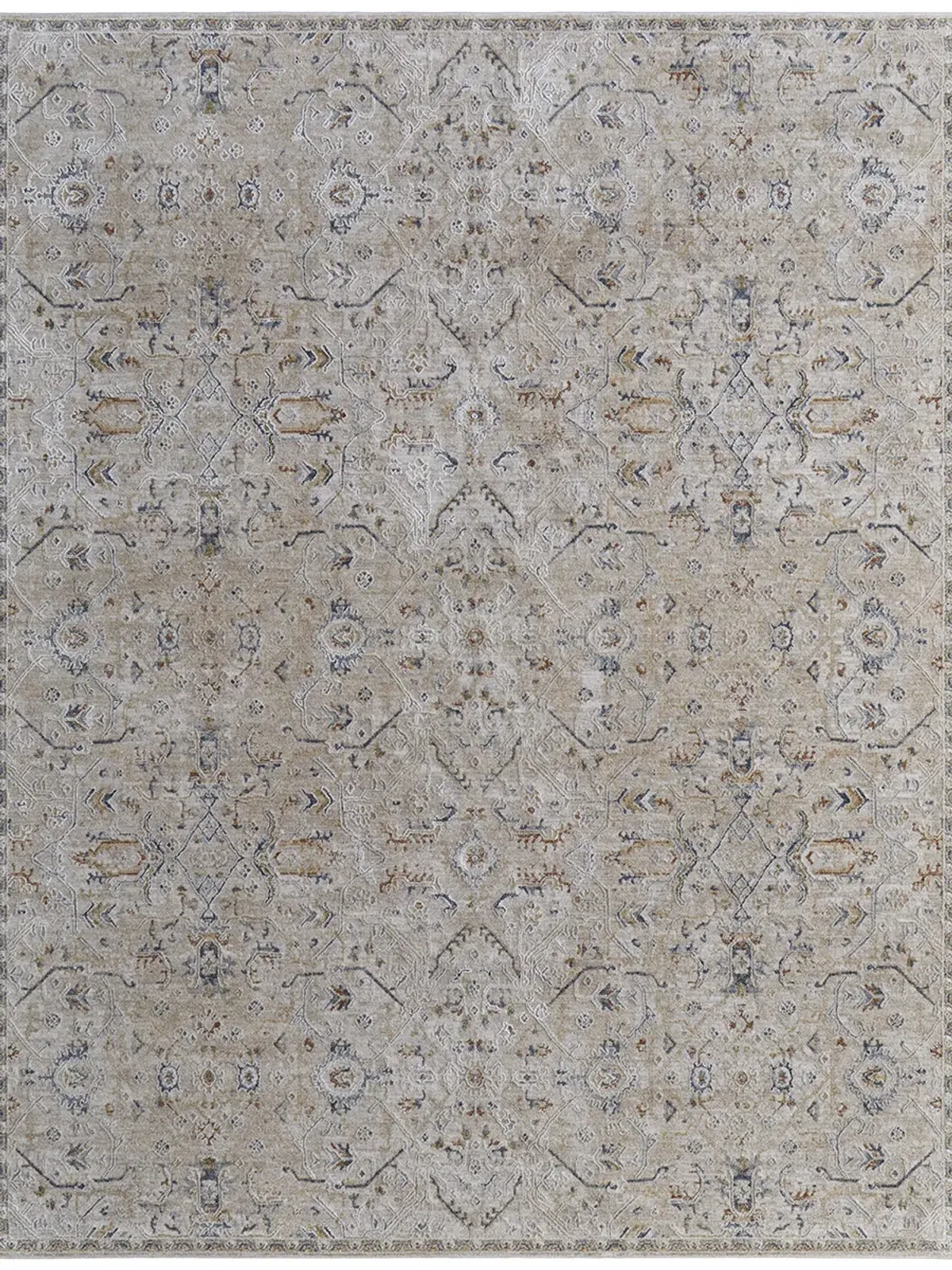 Pasha 39M6F 6'7" x 9'6" Taupe/Ivory/Blue Rug