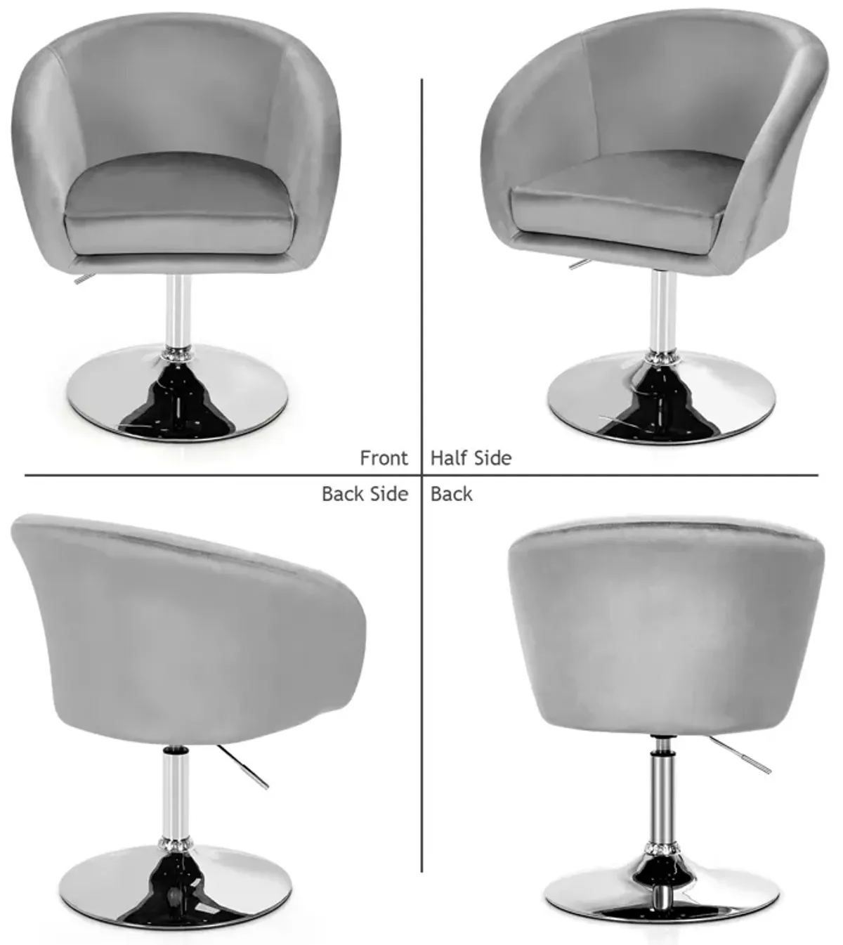 360-Degree Swivel Accent Chair with Round-Back