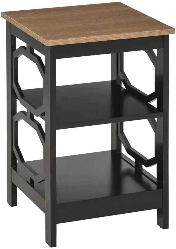 Black Bedroom Helper: Modern End Table with 2 Storage Shelves