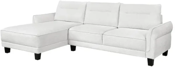 Coaster Co. of America Caspian Upholstered Curved Arm Chaise Sectional Sofa White